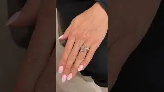Emerald Diamond Ring Paired With An Emerald Diamond Bezel Band