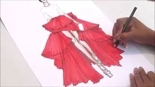 DESSIN DE MODE/ DESSINER JUPE A PLIS PLATS/ Stephane Rolland SS2016