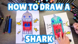 HOW TO DRAW A SHARK WITH ITS MOUTH OPEN | It's easy to Draw