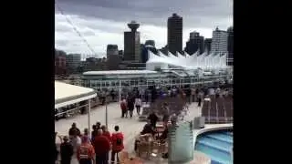 The ms Oosterdam departs Vancouver, BC.