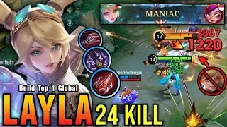 25 Kills Layla!! Build Top 1 Global One Hit Build For Solo Rang || MLBB