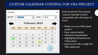 Custom Calendar for Excel Automation with Source Code