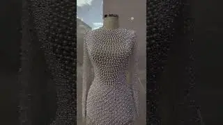 Pearl Beaded Couture Dress, White Haute Couture Dress, White Evening Dress, Beaded Couture Dress