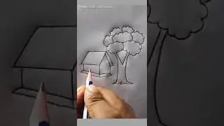#House 🏠 #and #tree 🌳 #Scene #draw #art #reels #pencil #drawing #easy #short