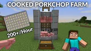 Minecraft Easy Food Farm - Cooked Porkchop Farm - 200+ Cooked Porkchop/Hour