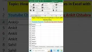 How to Remove Duplicates in Excel with Shortcut Key
