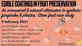 Edible Coatings in Fruit Preservation - Consortium Webinar Series Event