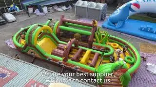 Peter Pan Pirate Ship Inflatable Obstacle Park: Jungle Adventure Fun for All!