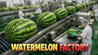 Inside Watermelon Factory 😱 | Watermelon Juice Making Process Step by Step#insidefactory 