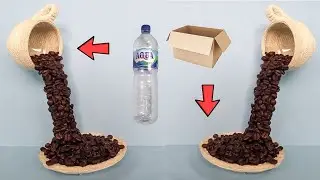 Floating Coffee Cup With Plastic Bottle | Cara Membuat Cangkir Tumpah Dengan Botol Plastik