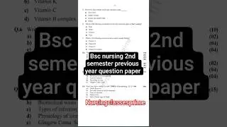 BSc Nursing 2nd Semester Previous Year Question Paper Nursing foundation| #exam #shorts
