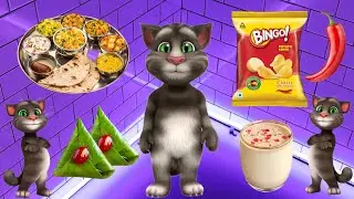 Talking Billu Two Eating food - Burger🍔,Lassi, Bingo🎂, Kurkure,🍬 funny video comedy || Tupsi billa