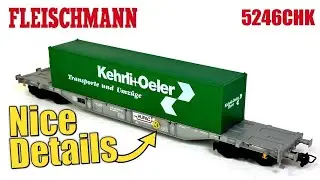 Nicely detailed Container Wagon | Fleischmann SBB-FFS HUPAC | HO Scale model railway