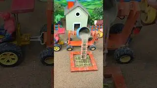 😱 Real Working Mixer Machine Making Pillar Bricks | DIY Mini Tractor Project #shorts #youtubeshorts