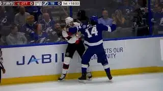 NHL hockey fight - Pat Maroon(Lightning) vs. Austin Watson(Senators)