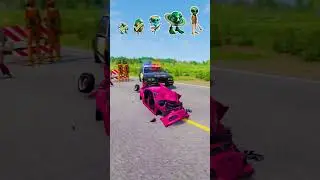 Small And Big Space Italian Brainrot Characters Vs Police Car! BeamNG.Drive #italianbrainrot