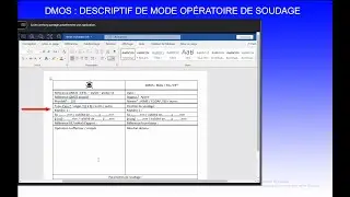 DMOS - R&eacute;daction d'un Descriptif de Mode Op&eacute;ratoire de Soudage - BAC PRO TCI