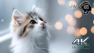 4K Relaxing Ambience beautiful Cats with Amazing soft music For Stress Relief #asmr #cat