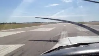 Take off from Lydd Airport in a Piper Warrior fly past Dungerness Power Station