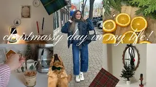 VLOG: Productive & Christmassy DITL🍊🎄 gingerbread latte recipe, classic holiday aesthetic, hair apt!