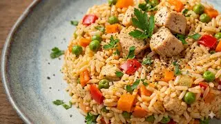 أرز بالدجاج والخضر | Riz au poulet et légumes