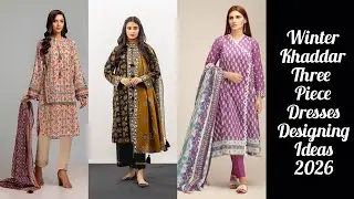 Winter Khaddar 3 Pieces Printed Dresses Designing Ideas for Girls|Winter 2026 Best Dresses Designs