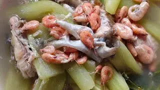Sour Colocasia Stem Soup with Grilled Fish and Tiny Shrimp-Cambodia Cooking/Dara MC 