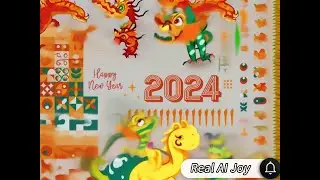Cute Chinese Dragon Wish You Happy New Year 2024!  可愛的中國龍祝你 2024 年新年快樂！