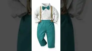 Boys Suit long sleeves suspenders cotton shirt set #canvasoutfits #kids #kidscloths