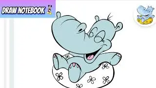 coloring happy hippo
