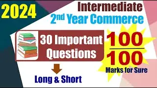 Inter 2024 Inter Commerce  2nd Year important questions
