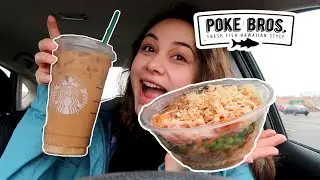 Poke Bowl and Starbucks MUKBANG