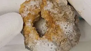 Geode Cluster 2023 cleaning #howto #rockhound #geodes #crystal #beforeandafter #rockcollection