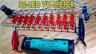 Как собрать схему измерителя уровня громкости на 30 светодиодах, используя 10 транзисторов S8050