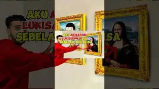 aku menyelundupkan  lukisan ku di dekat dengan monalisa #shorts #viralshort #indonesia#funny #prank