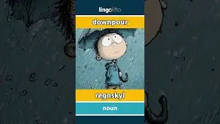 🇬🇧🇩🇰 downpour - regnskyl : learn English : Lad os l&aelig;re engelsk : vocabulary builder