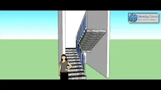 How to make U Shape Stair Case in Sketchup