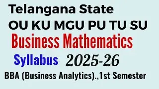 Business Mathematics | syllabus | BBA Business analytics 1st semester 2025-26 osmania university OU