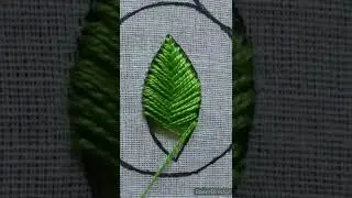 Hand embroidery leaf stitch/basic hand embroidery for beginners#shorts