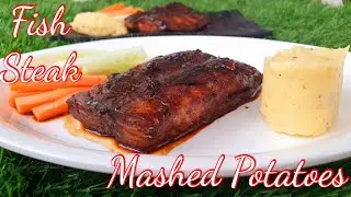 Fish Steak and Mashed Potatoes Recipe | Tuna Fish Steak Indian Recipe | How To Make Mashed Potatoes
