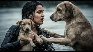 Elle s&rsquo;est jet&eacute;e dans le fleuve pour sauver un chiot &mdash; La r&eacute;action des chiens vous bouleversera