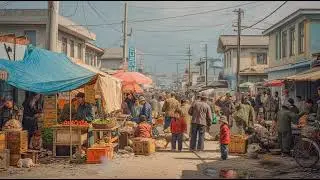 a bustling north korean jangmadang market in 2