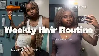 My Weekly Hair Care Routine | Curly Hair Routine | Blonde Hair Care | Dyed Curly Hair Maintenance