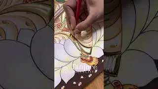 Snippets from our Saraswati Painting. #artwork #indianartist #indianart #tanjorepainting #tradition