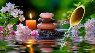 Relaxing Sleep Music 🌿Bamboo Water Fountain & Nature Sounds, Soothing Spa Piano Music, Stress Relief