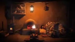نوم عميق 8 ساعات صوت بابور الجاز الرياح والمطر مع الحمام بغرفة ريفية بسيطة هادئة ASMR for Deep Sleep