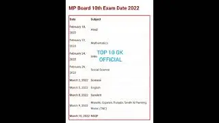 MP Board Time Table 2022 । MP 10th & 12th Class Time Table । MP News Today ।MP Board Exam News Today
