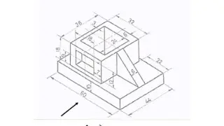 رسم المساقط الهندسيه وتوضيح الاجزاء المائلة & رسم اعدادي هندسة22