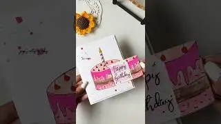 DIY Cake Card With Birthday wishes #diy #birthdaycard #handmade #giftideas #papercraft #shorts