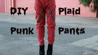 DIY Punk Plaid Pants with Chains